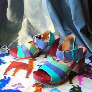 John Fluevog Wooden Platform Summer Of Love Dashuri Sandals